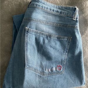 DJERF Avenue TALL Straight Mid Blue Jeans